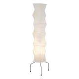 Japandi White Rice Paper Floor Lamp – Bamboo Rib