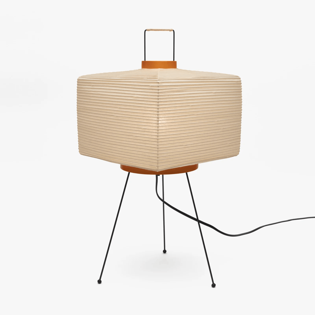 Japandi White Paper Table Lamp – Lantern Shade