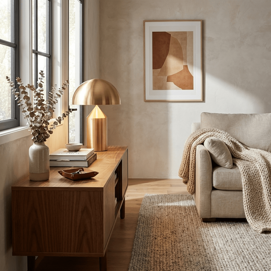 Mid-Century Metal Mushroom Table Lamp – Dome Shade