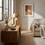 Mid-Century Metal Mushroom Table Lamp – Dome Shade