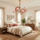 Modern Gold Frosted Glass Lotus Chandelier – Leaf