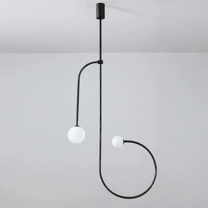 Modern Gold Metal Arc Chandelier – Globe Pendants