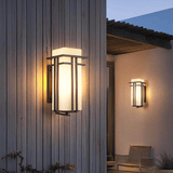 Retro Black Lantern Wall Light – Glass Sconce for Porch