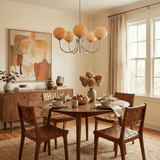 Mid-Century Copper Glass Chandelier – 3 or 5 Globe