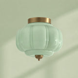 Retro Ribbed Glass Ceiling Light – Flush Mount for Bedrooms