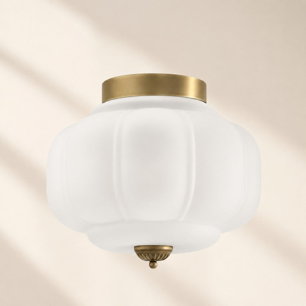 Retro Ribbed Glass Ceiling Light – Flush Mount for Bedrooms