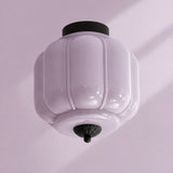 Retro Ribbed Glass Ceiling Light – Flush Mount for Bedrooms