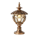 Retro Glass Pillar Light – Floral Solar for Gates