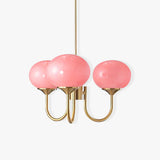 Mid-Century Copper Glass Chandelier – 3 or 5 Globe