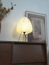 Japandi White Paper Table Lamp – Lantern Shade