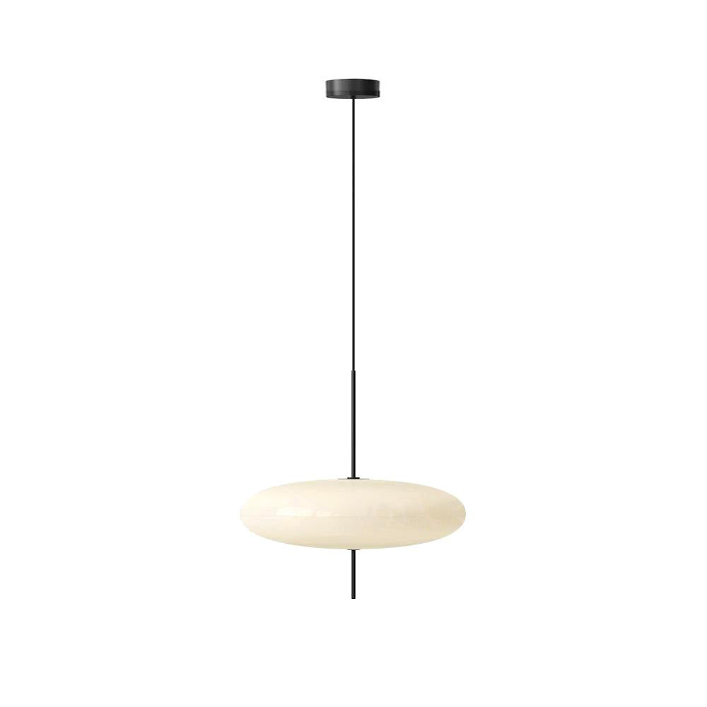 Minimalist White Opal Disc Pendant – Two-Tier