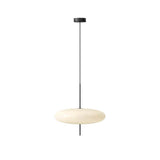 Minimalist White Opal Disc Pendant – Two-Tier