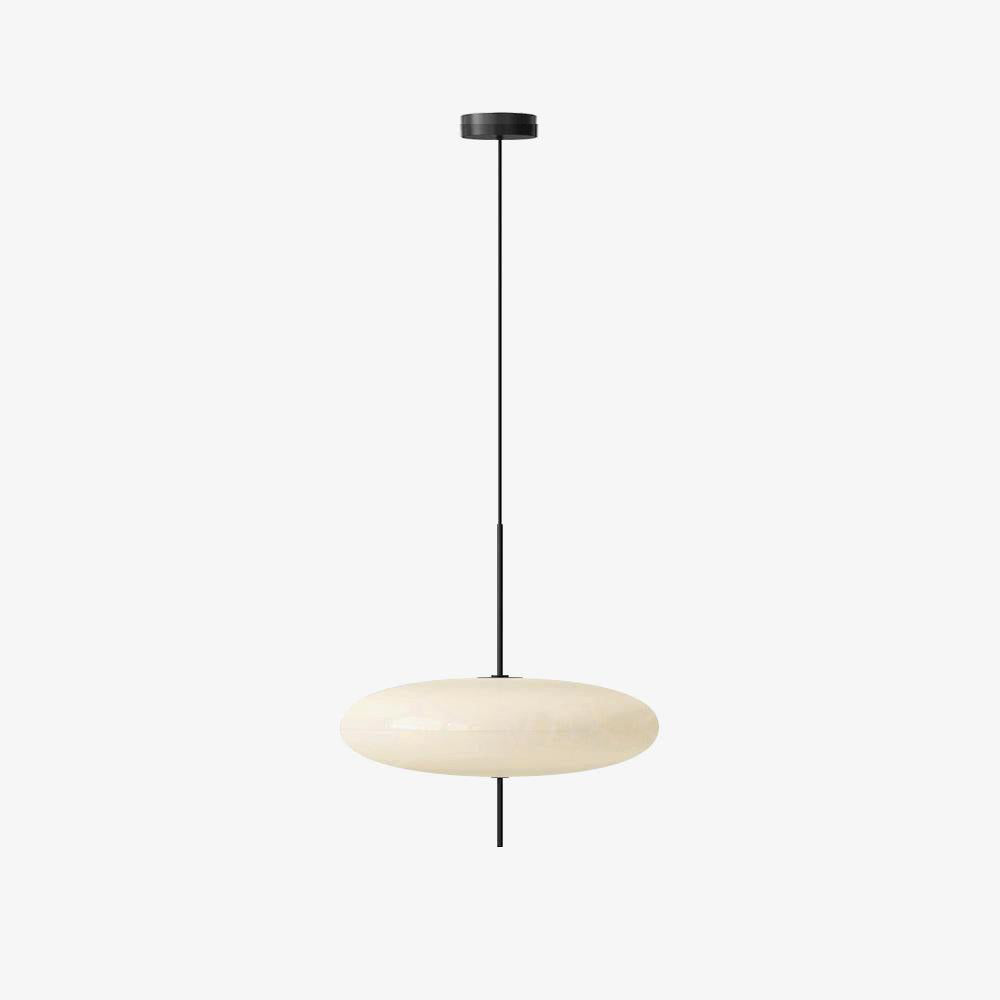 Minimalist White Opal Disc Pendant – Two-Tier