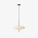 Minimalist White Opal Disc Pendant – Two-Tier