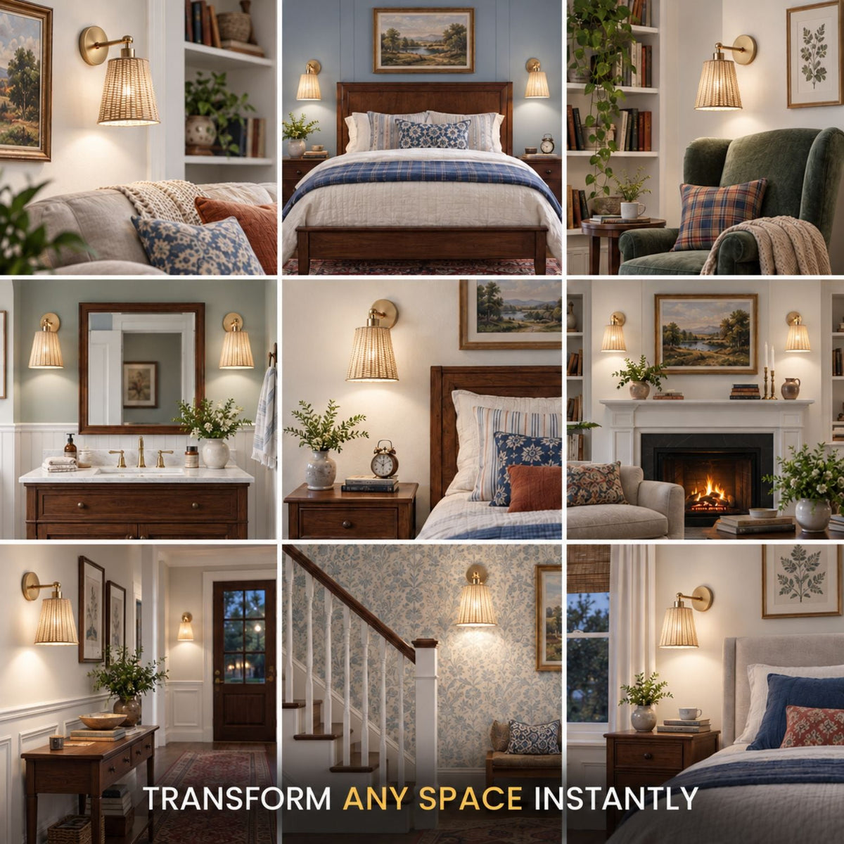 Wireless Adhesive Wall Sconce – Compact Lamp for Hallway (2 pack)