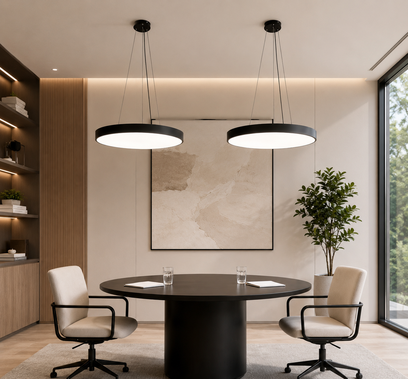 Halo Round Pendant Lights Minimalist Metal Ceiling Light