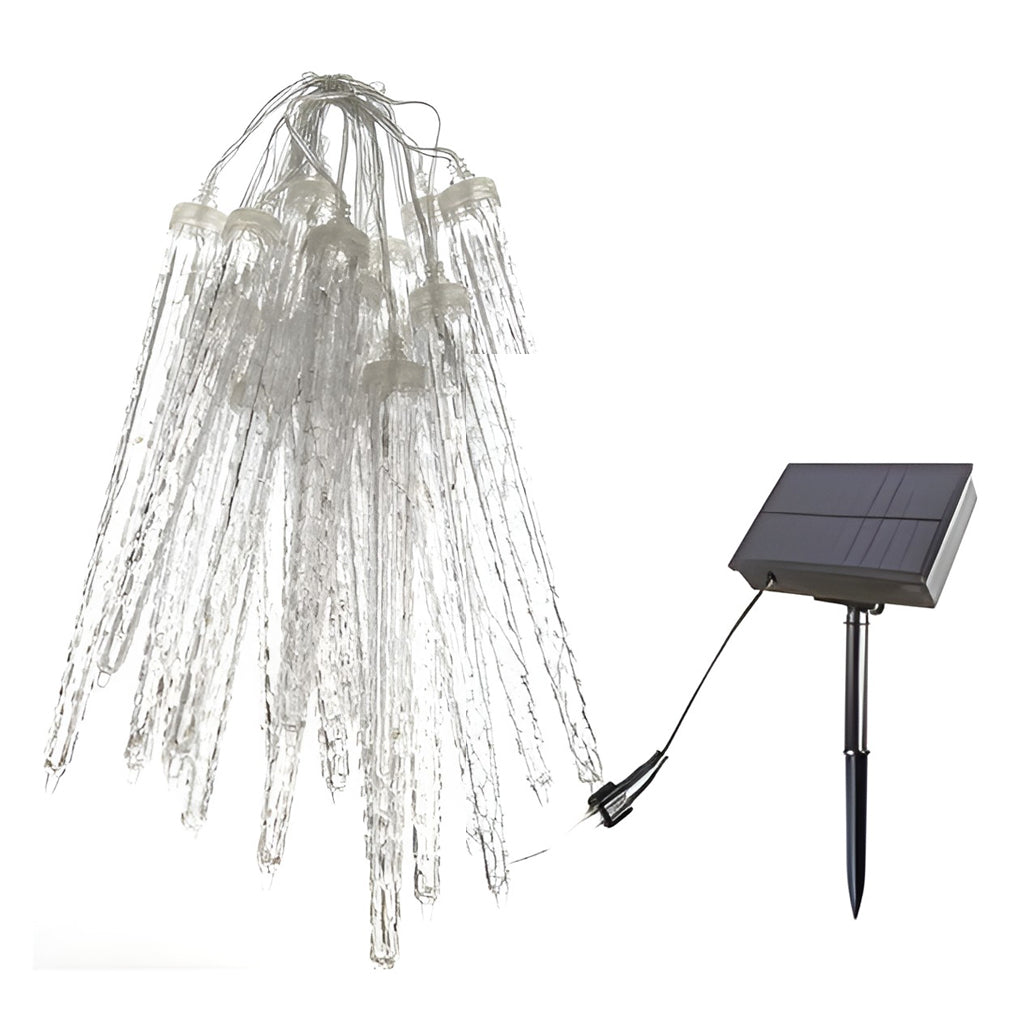 Modern Solar Icicle Lights – Staggered LED for Eaves