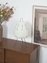 Japandi White Paper Table Lamp – Lantern Shade