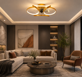 Fenoss Flower Ceiling Fan with Light Modern Flush Mount LED Ceiling Fan with Remote