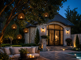 Rustic Rust Iron Solar Lanterns – Sphere Hanging Light (4 Pack)
