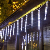 Modern Solar Icicle Lights – Staggered LED for Eaves