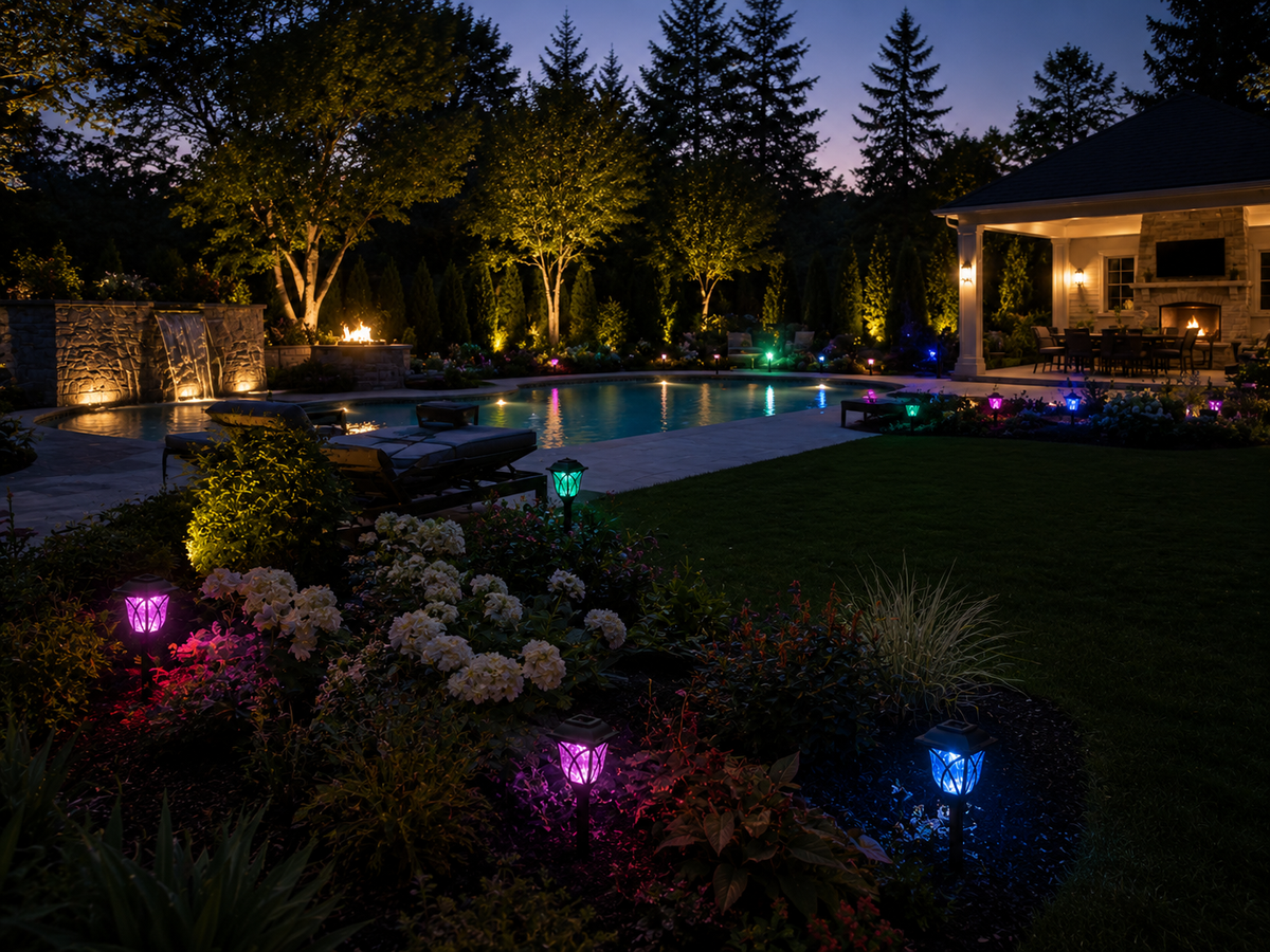 Pagoda Style Solar Garden Lantern – Stake Path Light (2 Pack)