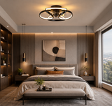 Fenoss Flower Ceiling Fan with Light Modern Flush Mount LED Ceiling Fan with Remote