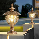 Retro Glass Pillar Light – Floral Solar for Gates