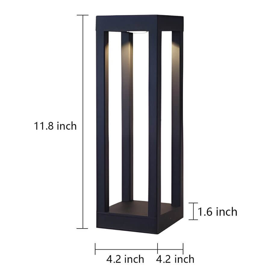 Modern Aluminum LED Bollard Light – 4-Beam for Pathways