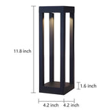 Modern Aluminum LED Bollard Light – 4-Beam for Pathways
