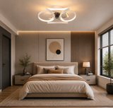 Fenoss Flower Ceiling Fan with Light Modern Flush Mount LED Ceiling Fan with Remote
