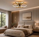 Fenoss Flower Ceiling Fan with Light Modern Flush Mount LED Ceiling Fan with Remote