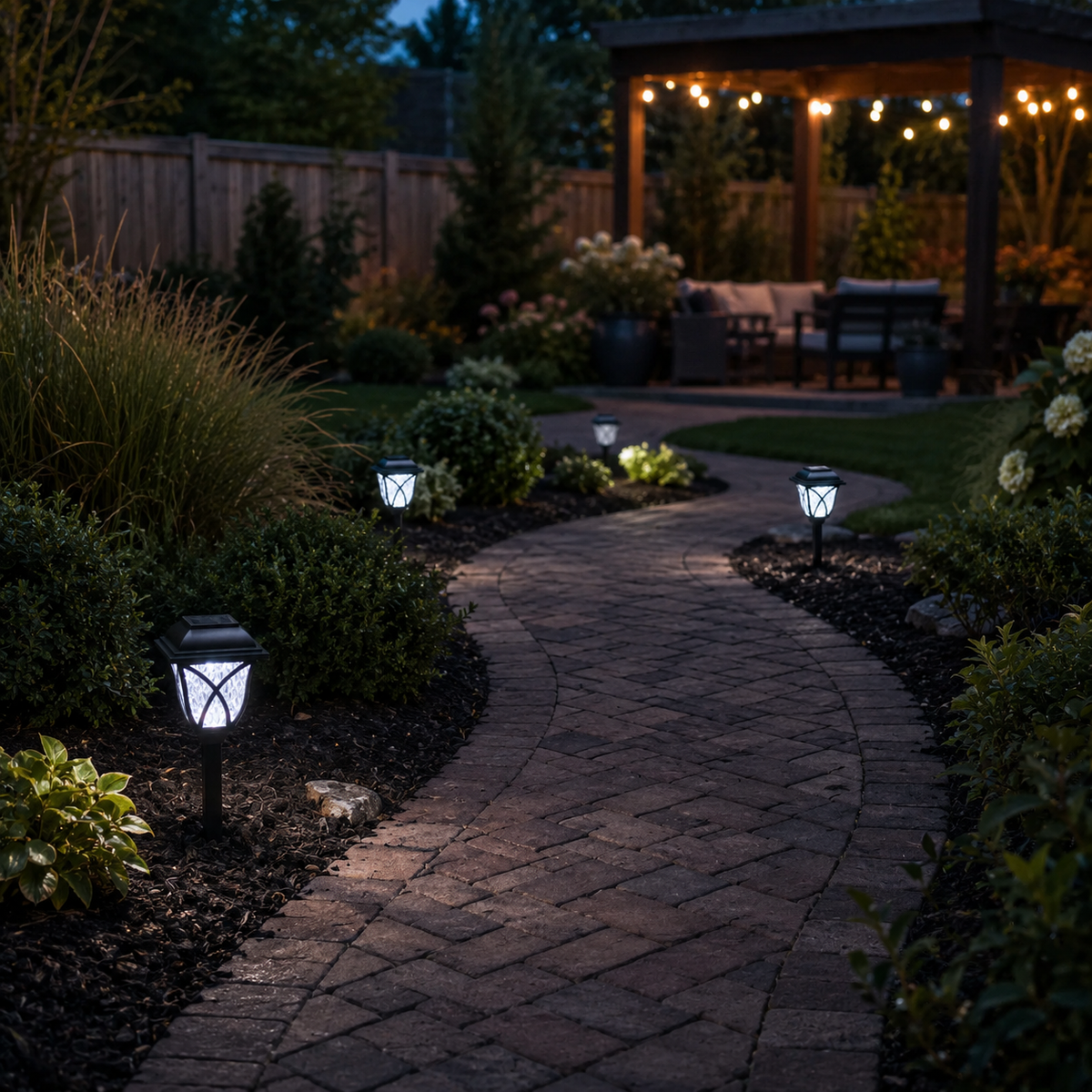 Pagoda Style Solar Garden Lantern – Stake Path Light (2 Pack)