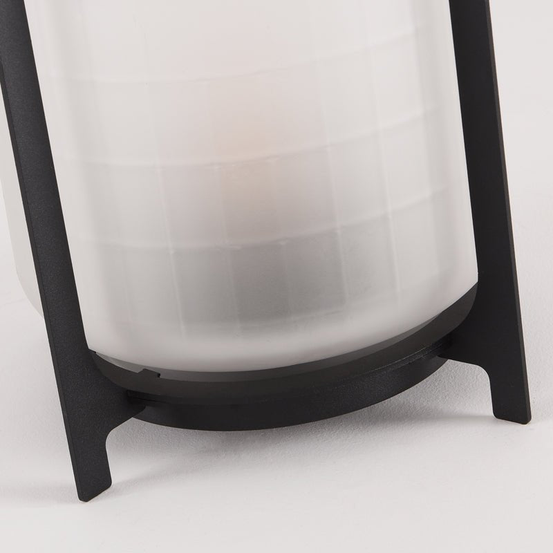Modern Glass Lantern Table Lamp – Solar Lamp for Patio
