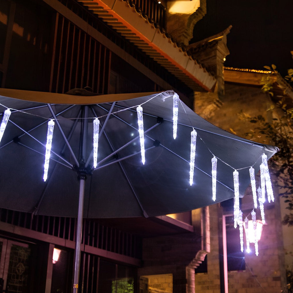 Modern Solar Icicle Lights – Staggered LED for Eaves