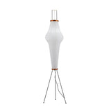 Japandi White Rice Paper Floor Lamp – Bamboo Rib
