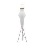 Japandi White Rice Paper Floor Lamp – Bamboo Rib