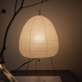 Japandi White Paper Table Lamp – Lantern Shade