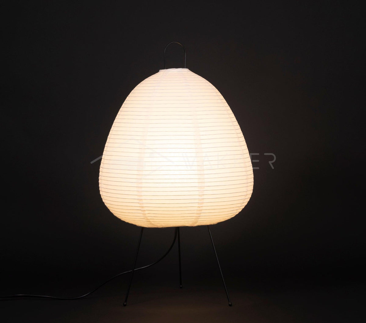 Japandi White Paper Table Lamp – Lantern Shade
