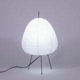 Japandi White Paper Table Lamp – Lantern Shade