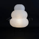 Japandi White Paper Table Lamp – Lantern Shade
