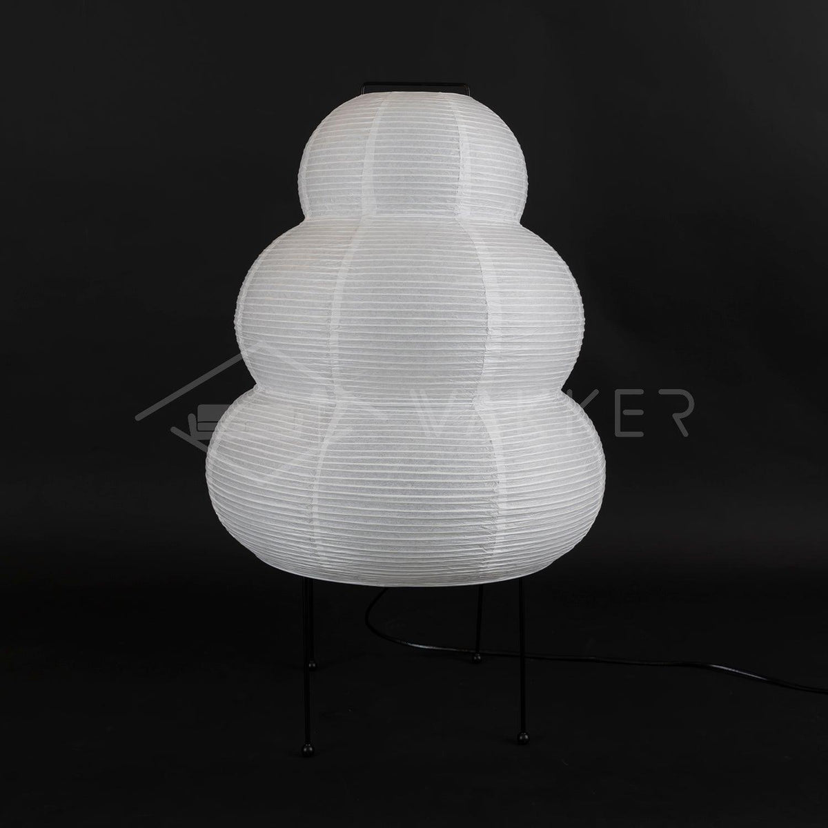 Japandi White Paper Table Lamp – Lantern Shade