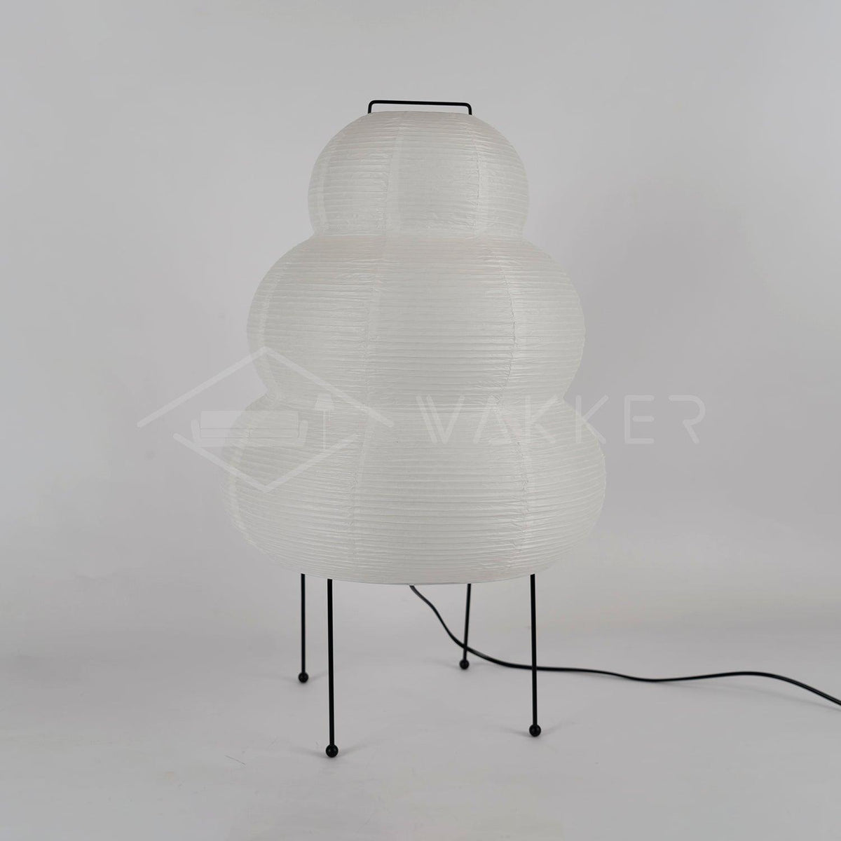 Japandi White Paper Table Lamp – Lantern Shade