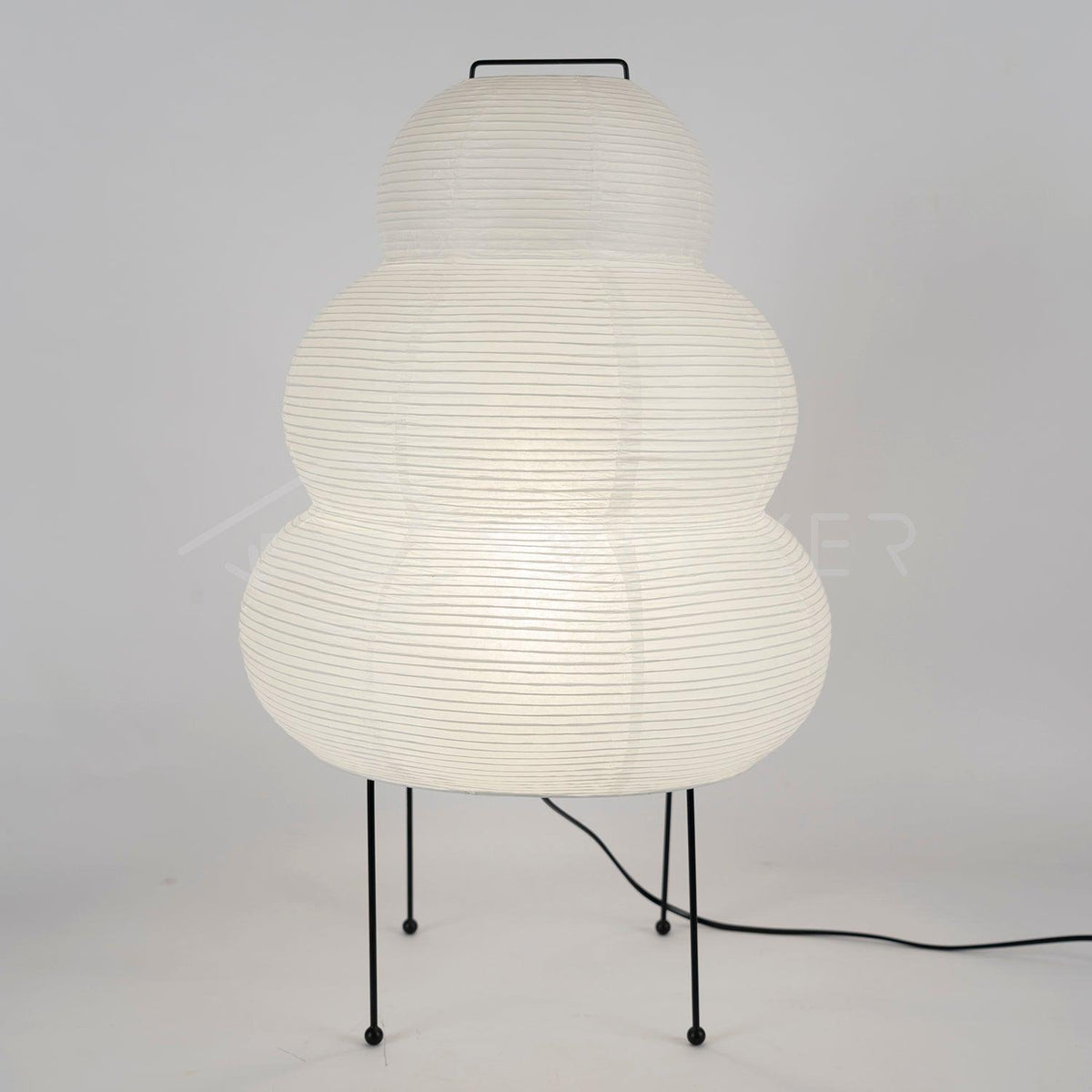 Japandi White Paper Table Lamp – Lantern Shade
