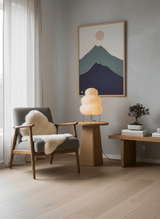Japandi White Paper Table Lamp – Lantern Shade