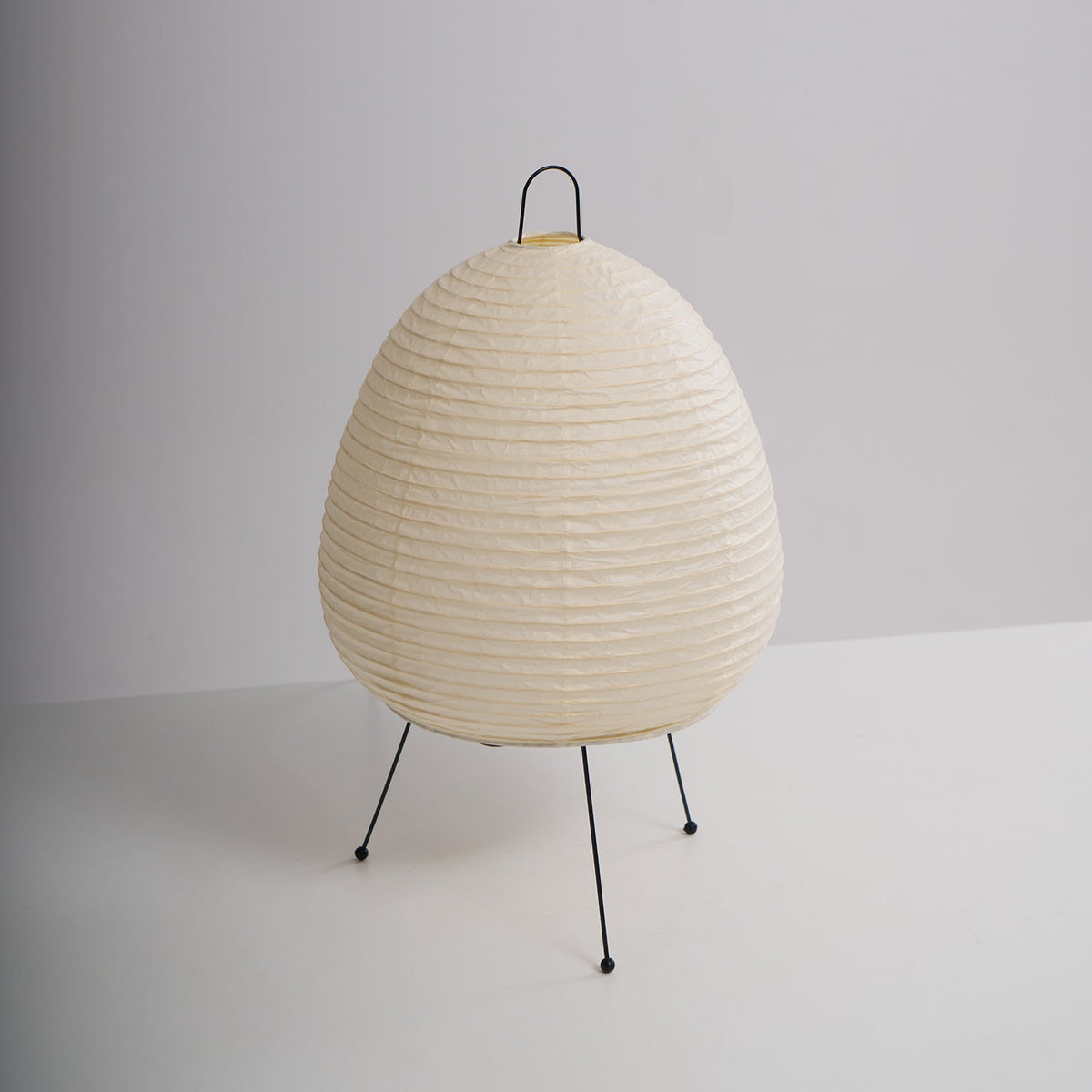 Japandi White Paper Table Lamp – Lantern Shade
