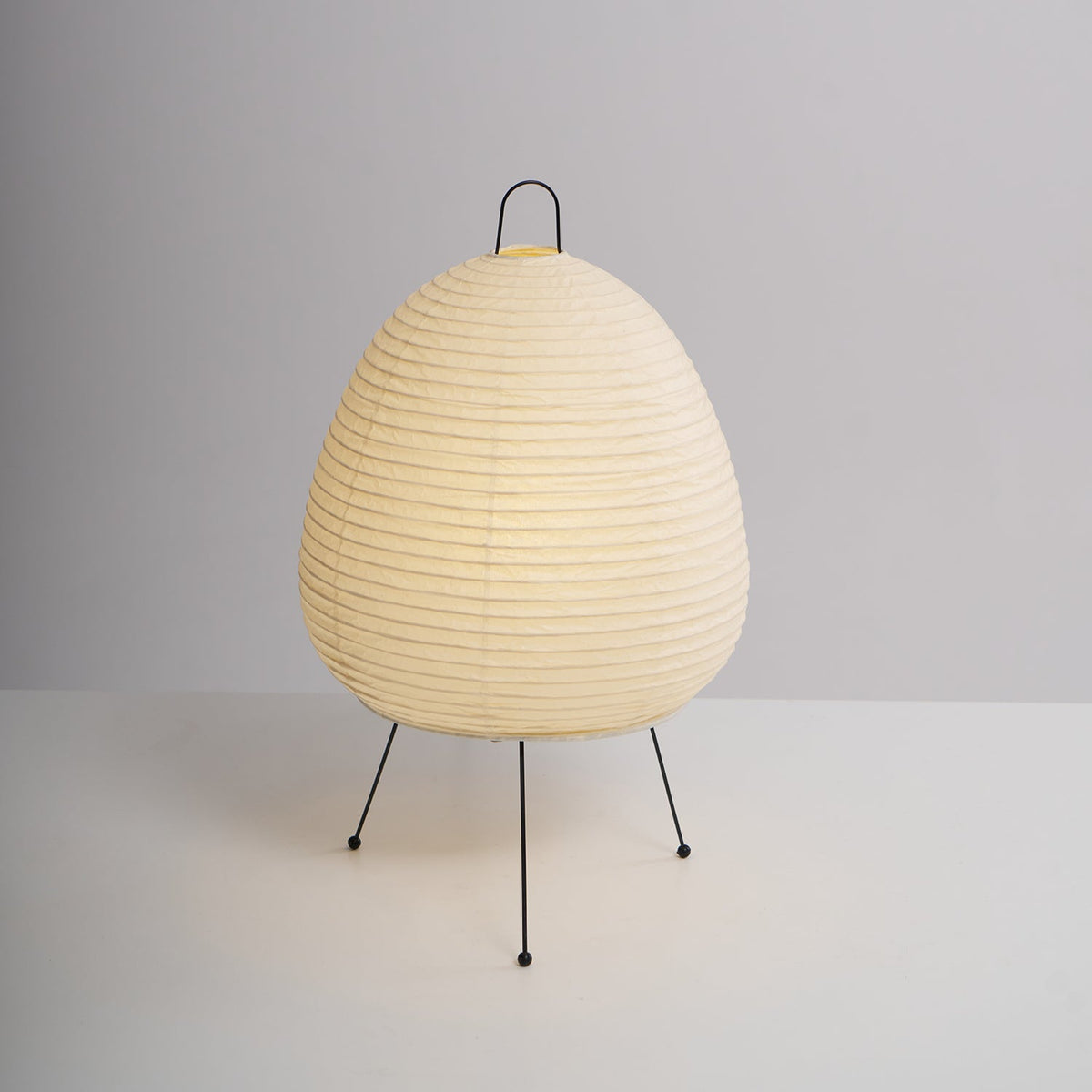 Japandi White Paper Table Lamp – Lantern Shade