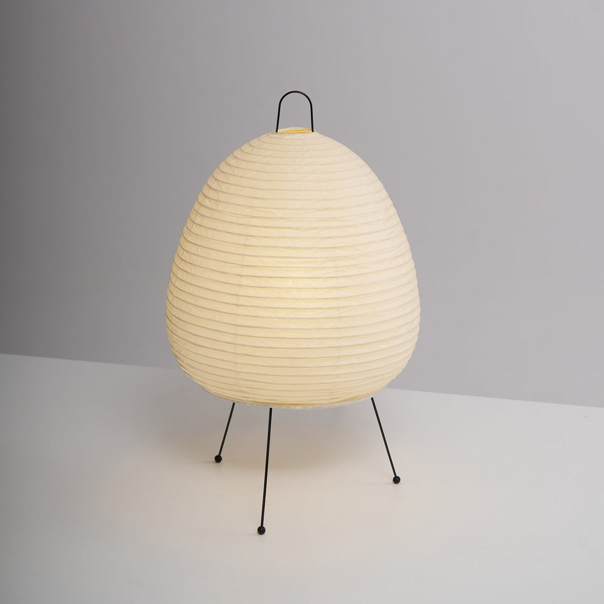Japandi White Paper Table Lamp – Lantern Shade