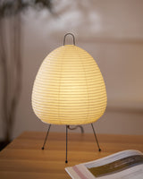 Japandi White Paper Table Lamp – Lantern Shade