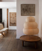 Japandi White Paper Table Lamp – Lantern Shade